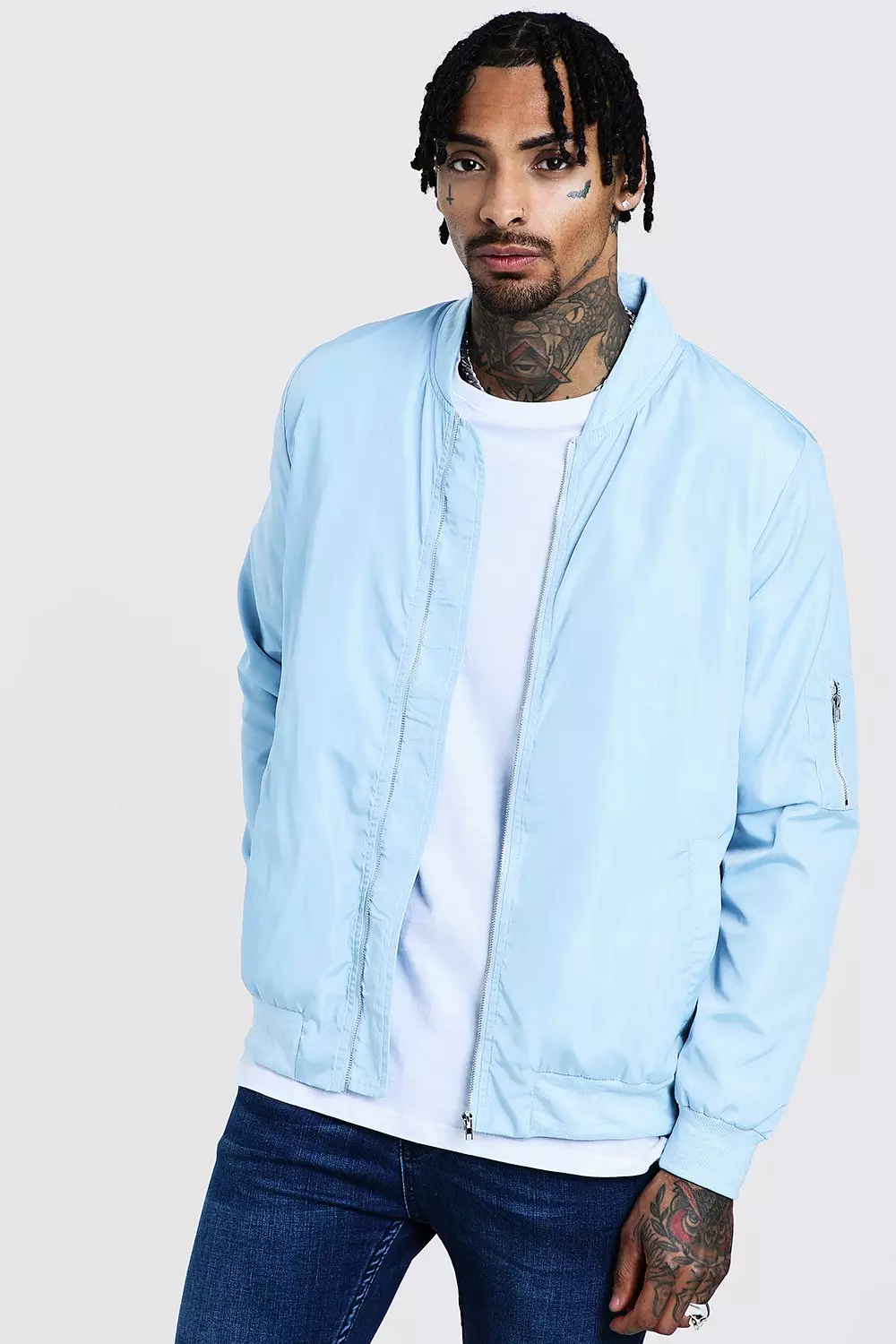 Pale blue 2025 bomber jacket